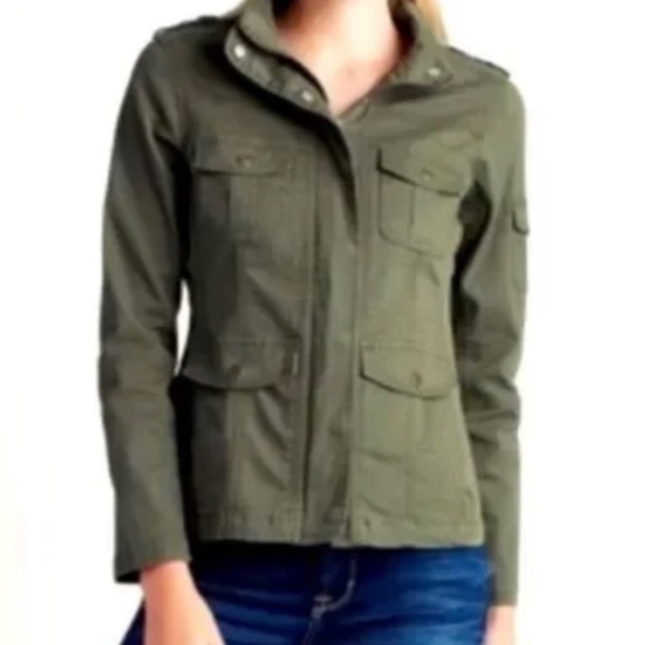 Thread & Supply Olive Green Utility Full Zip Snap buttons Long Sleeve Jacket XL‎ - Picture 1 of 6
